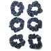 Satin Scrunchies 6 Pieces. Quality Crepe Back Satin. Small Sized 8 cm Across. Hair Scrunchie. Suit Child/Thin Hair Or If You Like A Lass Bulky Scrunchie. Navy Blue.