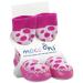 Mocc Ons moccasin washable leather sole slipper socks (24-36 Months Pink Spot) 2-3 Years Pink Spot