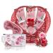 Se Sentir Mothers Day Spa Gift Baskets for Women | Birthday Gifts Set Ideas for Her in Rose Pomegranate Essence |14 Pc Relaxing At Home Spa Kit w. Body Lotion  Bath Bomb  Bubble Bath  Eye Mask  Pouch..