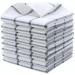 Cotton Grid Dish Cloths, Terry Cleaning Rags, 12 x 12 Inches, Light and Soft, Quick Drying Dish Rags, 8pc/Set (Grey)