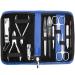 3 Swords Germany - manicure pedicure set kit - brand quality by 3 Swords BLUE - SYNTHETIC LEATHER
