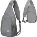 N NEVO RHINO Crossbody Bag Sling Backpack Sling Bag Casual Travel Hiking Chest Bag Outdoor Sports Daypack for Men Women (Light Grey1 2022-Upgrade) 2022-Upgrade Light Grey1