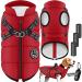 Lovpet dog jacket dog coat with dishes including 45 pieces of feces bag + donor dogs Feeded winter vest waterproof padded vest with chest strap reflectors D-ring 2xl bordeaux red 2xl bordeaux red