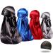 4PCS Silky Durags for Men Women 360 Waves with 1 Wave Cap  Silky Satin Durag Extra Long Tails Black Blue Gray Red