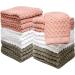 Pleasant Home Washcloths Set - 12x12 12 Pack, 550 GSM Ring Spun Cotton - Super Soft & Absorbent Face Towels (Blush Combo Check Design) - Buy Online on GoSupps.com