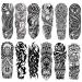 Kotbs Fake Tattoos Sleeve Women  12-Sheet Black Totem Arm Sleeve Temporary Tattoos  Waterproof Large Full Arm Temporary Sleeve Tattoos for Men Adults Totem Sleeve Tattoos (12 Sheets)