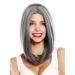 WIG ME UP 1960 Shoulder Length Straight Wig for Women - Grey Streaked Middle Parting - Buy Online on GoSupps.com