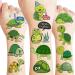 8 Sheets (96PCS) Sea Turtle Temporary Tattoos Tattoo Stickers Ocean Theme Birthday Party Decor Supplies Decorations Favors For Boys Girls Gifts Classroom School Prizes Rewards Green