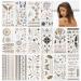 Metallic Temporary Tattoos  Sightor 16 Sheets Temporary Transfer Tattoos for Women  Waterproof Temporary Tattoos Gold Silver Shimmer Designs Flash Tattoo Stickers