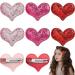 9 Pieces Valentine's Day Heart Hair Clips  Glitter Sequin Heart Hairpins Heart Shape Barrettes for Girls Valentine's Day Wedding Themed Party(Three colors)