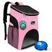 PetAmi Premium Pet Carrier Backpack for Small Cats and Dogs | Ventilated Design, Safety Strap, Buckle Support | Designed for Travel, Hiking & Outdoor Use Pink