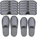 SATINIOR 12 Pairs Disposable Slippers 2 Size Choose Spa Non Slip Slippers Closed Toe Hotel Slippers Comfortable Grey Medium-Large Women/Medium-Large Men