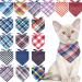 50 Pcs Plaid Dog Bandanas - Washable Triangle Bibs for Dogs - Pet Accessories for Small, Medium, Large Dogs - Buy Online on GoSupps.com