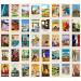 Bear and Bee 40 vintage travel postcards from popular travel destinations in a multipack (Set 1)