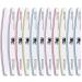 Limas Para Unas Acrilicas Profesional - 3R Factory Nail Files & Buffers Limas 100/180 Acrylic Nails File Nail Buffer Ergonomic Nail File for Natural Nails 2pcs Each Colors Design Border (10pcs Pack)