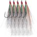 Bucktail Teasers with Hook Saltwater, Fishing Teaser Lures Fluke Rig Flounder Rig Fishing Jig Hooks 5 Colors Black 10pcs