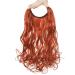 Shop 50cm Orange-Red Silk-Co Wavy Hair Extensions with Rubber Band - Invisible Cord Synthetic Hair for a Natural Look - Perfect for Women - Buy Online on GoSupps.com