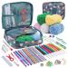 Pnytty Crochet Kit for Beginners, 107 Pcs Complete Knitting Kit Crochet Tools for Adults Including Yarn, Crochets, Plastic Large Eye Needle and Crochet Accessories 107PCS