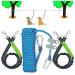 ZENGSUSU Dog Tie Out Cable 50ft for Two Dogs Dog Runner Cable with Two 4ft Bungee Bindings Dog Lead Line Holds up to 300 lbs for Yard and Park 50ft for two dogs-10mm
