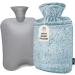 Qomfor Hot Water Bottle with Cover - Premium Fluffy Faux Fur Cover with Kangaroo Pocket - 1.8l Large - Hot Water Bag for Pain Relief Neck and Shoulders Hands and Feet Cosy Nights (Green)
