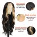 Meiliprotea 26 Skunk Stripe Body Wave Synthetic Wig, Long Wavy Highlighted Hair for Women - Natural Looking and Realistic (27Mixed Black) - Buy Online on GoSupps.com