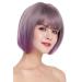 Shop WIG ME UP H1808-10AT366 Women's Bob Wig - Short Straight Bangs in Grey Purple Violet Mix | Trendy Hairstyles - Buy Online on GoSupps.com