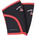 Grip Power Pads Knee Sleeves (SOLD AS A PAIR of 2) for Cross Training Squats Weightlifting Basketball Compression Braces 7mm Neoprene (L KNEE CAP 14.37", RED)