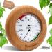 Well -made sauna thermometer hygrometer analogous to wood (alder) - noble sauna accessories set with 2in1 feel -good function - precise temperature and air humidity meter for the sauna alder I thermo -hygrometer
