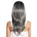 WIG ME UP ZM-1811-171Dye1B Women's Long Straight Ombre Balayage Wig - Black Grey Middle Parting - Buy Online on GoSupps.com
