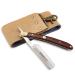 AP Donovan straight razor with strop | Mahogany wood | 7/8" blade (mahogany without engraving)