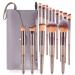 HEYMKGO Makeup Brushes 15 Pcs Make Up Brushes Set Professional Champagne Gold Makeup Brush Pack Foundation Blending Powder Blush Concealers Eyeshadow Eyeliner Make-up Brush Kits with Cosmetics Bag