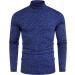 Babioboa Men's Slim Fit Turtleneck Thermal T Shirt in Navy Blue - Large - Buy Online on GoSupps.com