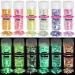 Hemoer fluorescent glitter 12 colors makeup glitter face glitter body glitter color change iridescent sequins for nails eyes hair for halloween party christmas diy handicrafts