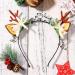 Minkissy Christmas Antler Headband - Reindeer Ears Floral Hairband for Women & Girls - Festive Holiday Accessory (Pattern 2) - Buy Online on GoSupps.com