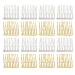 AUEAR  20 Pack 10 Teeth Metal Veil Comb Hair Wire Clips Twist Bridal Wedding Veil Combs Silver Gold 20 Count (Pack of 1) Style A