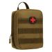 HuntVP Tactical empty first aid bag with red cross patch 1000d molle Pouch emergency bag militarily waterproof for camping outdoor brown