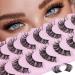 False Lashes Natural Look Cluster Lashes Curly Fluffy Fake Lashes Wispy Cat Eye Lashes Extensions Individual Lashes Pack 8 Pairs