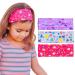 FROG SAC 3 Wide Headbands for Girls, Soft Stretch Fabric Butterfly Unicorn Heart Headband for Kids, Princess Tiara Elastic Hair Accessories, Athletic Yoga Girl Head Bands Cute Icons