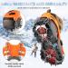 SHARKMOUTH Ice Cleats Snow Traction Grips Boots - Anti Slip 24 Spikes Crampons for Men & Women | Medium Size | Ideal for Hiking, Walking, Climbing, Fishing & Mountaineering - Orange - Buy Online on GoSupps.com