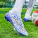 Biayvisas High Ankle TF FG Football Boots White Blue - Unisex Turf Soccer Cleats - Buy Online on GoSupps.com