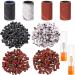 402 Pieces Nail Drill Bits with Sanding Bands Set, Include 400 Pieces Nail Sanding Bands Nail Sanding Bands 3 Colors 80 120 180 240, 2 Pieces Nail Drill Bits 3/32 Inch for Manicures and Pedicures