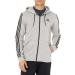 adidas Men's Must Haves 3-Stripes French Terry Reflective Hooded Track Top Medium Medium Grey Heather/Black