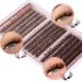 JIMIRE Brown Lash Clusters 300Pcs Fluffy Brown Cluster Eyelash Extensions Wispy Lashes Clusters D Curl 30D+40D+50D Brown Fluddy DIY False Eyelashes Pack 300Pcs Brown