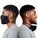 Breathable Face Masks Washable & Reusable - Boxere UK Thin Cotton Fabric Mask with Easy On/Off Head Straps - Comfy Face Covering for Men and Women (Black) 3 Count (Pack of 1)