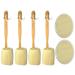 6 pcs/Set - 4 Natural Exfoliating Loofah luffa loofa Bath Brush On a Stick - with Long Wooden Handle Back Brush for Men & Women - 2 XL Large Exfoliating Body Pad - Shower Sponge Body Back Scrubber