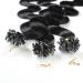 hair2heart Microring Extensions Human Hair Wavy - 50 strands 0.5g 60cm 2/0 black 60cm 50 strands #1 Black