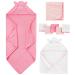 Simple Joys by Carter's Unisex Baby 8-Piece Towel and Washcloth Set Multi-Packs One Size Pink/White