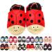 MiniFeet Premium Soft Leather Baby Shoes - BUY 4 PAIRS & GET 1 OF THEM FOR FREE ! - Toddler Shoes - 0-6 Months to 4-5 Years 12-18 Months Red Ladybird