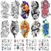 Quichic 200+ Designs Flower Snake Temporary Tattoo for Men Women Girls Arm Tattoo Body Tattoo Fake Tattoos Fake Tattoo