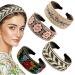 4 Pieces Boho Headband Handmade Embroidery Bohemia Floral Wide Headbands Vintage Ethnic Style Hair Band for Women Girls Hair Accessories (Classic Pattern)